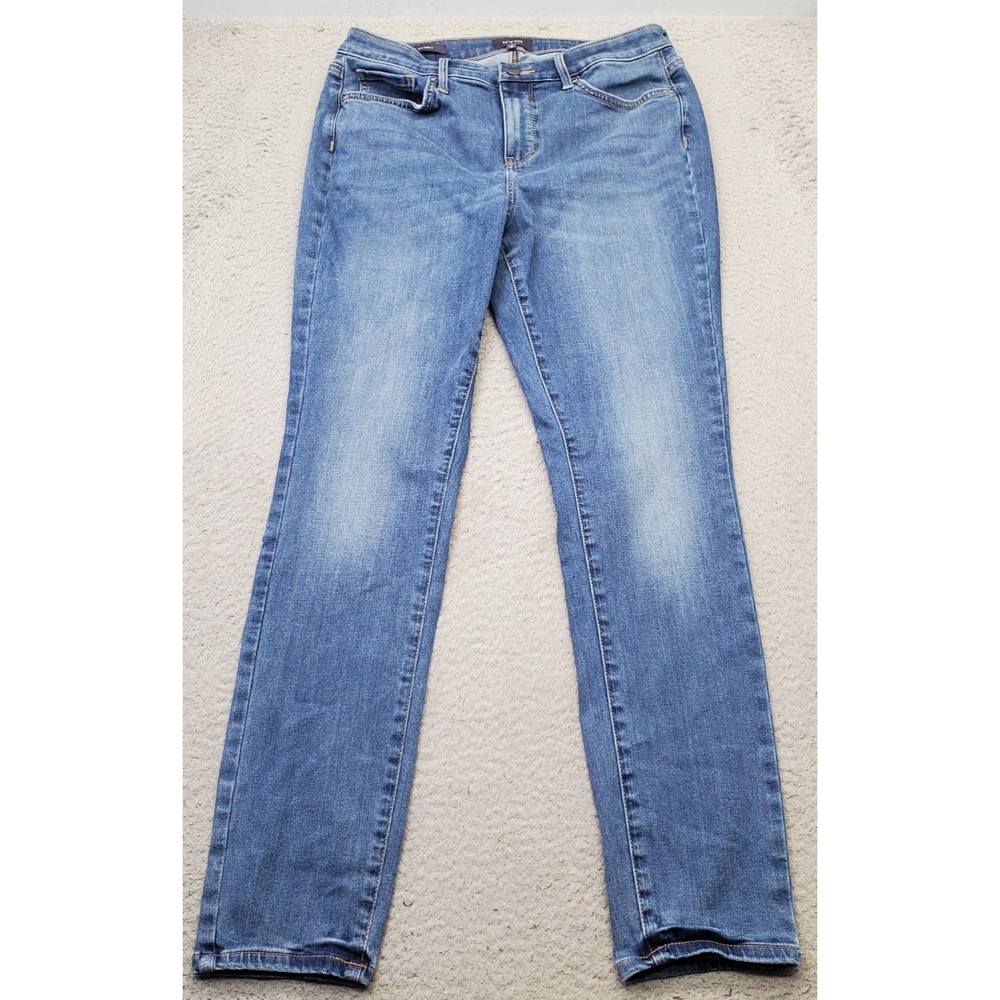 NYDJ AMI Skinny Jeans Womens 8 Blue Denim Super Stretch Medium Wash 5-Pocket